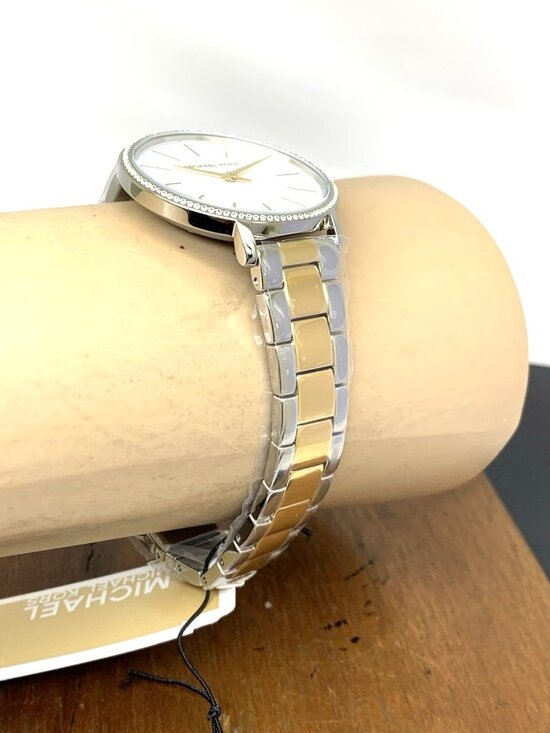 Michael Kors Womens Watch MK1041 Quartz White Dial Two Tone Stainless Steel 32mm main image 6